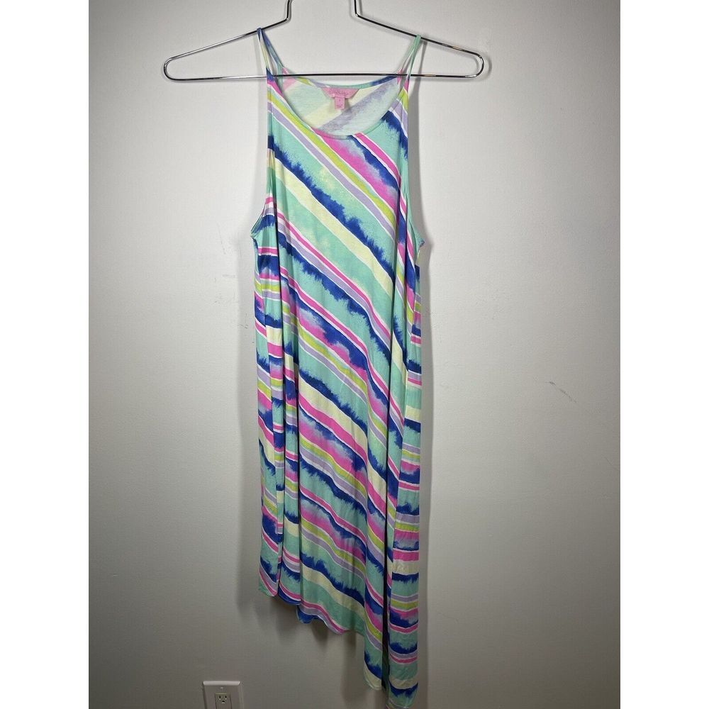 Lilly Pulitzer Magnolia Midi Ceviche Asymmetricalโ Stripe Dress Womens Size S